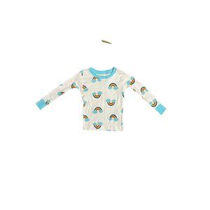 PL Sleep By Petit Lem Baby 12 Months White Rainbow Long Sleeve Dreamer Crewneck